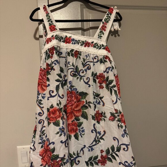 FARM Rio Floral Embroidered Mini Dress - Red, Green, Blue - Picture 2 of 5